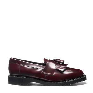 Cherry Red Rub-Off Vegan Tassel Loafer