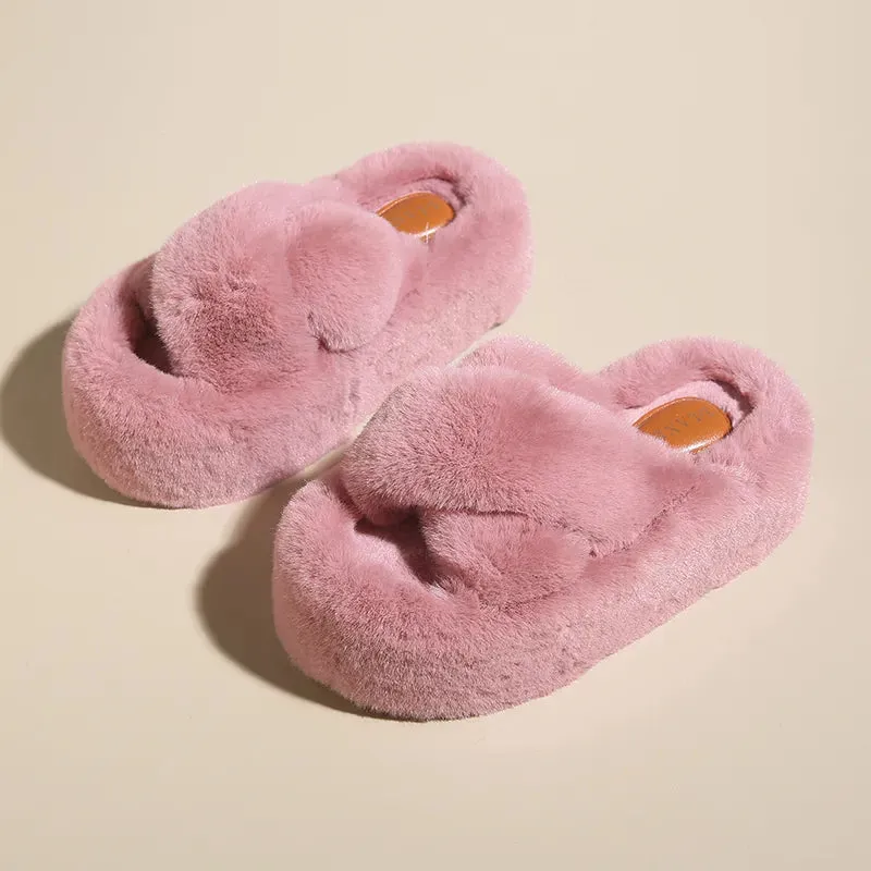 Chunky Fuzzy Sandal Slippers