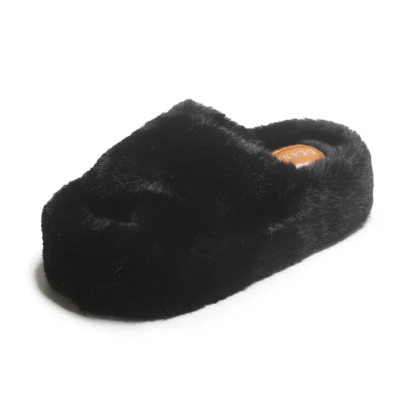 Chunky Fuzzy Sandal Slippers