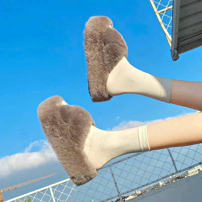 Chunky Fuzzy Sandal Slippers