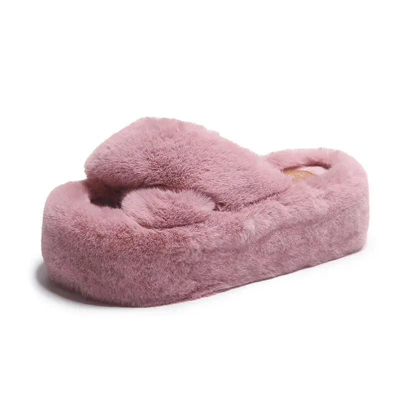 Chunky Fuzzy Sandal Slippers