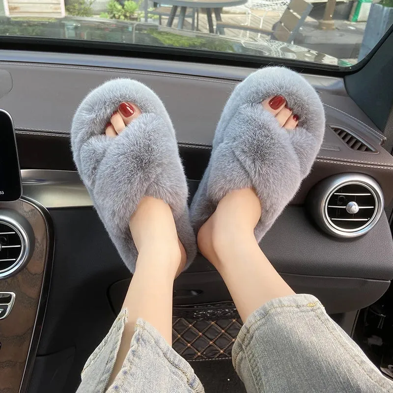 Chunky Fuzzy Sandal Slippers