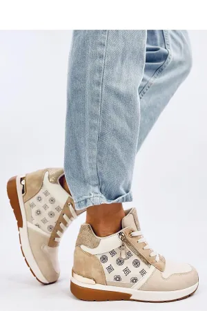 Cream Wedge heel sneakers