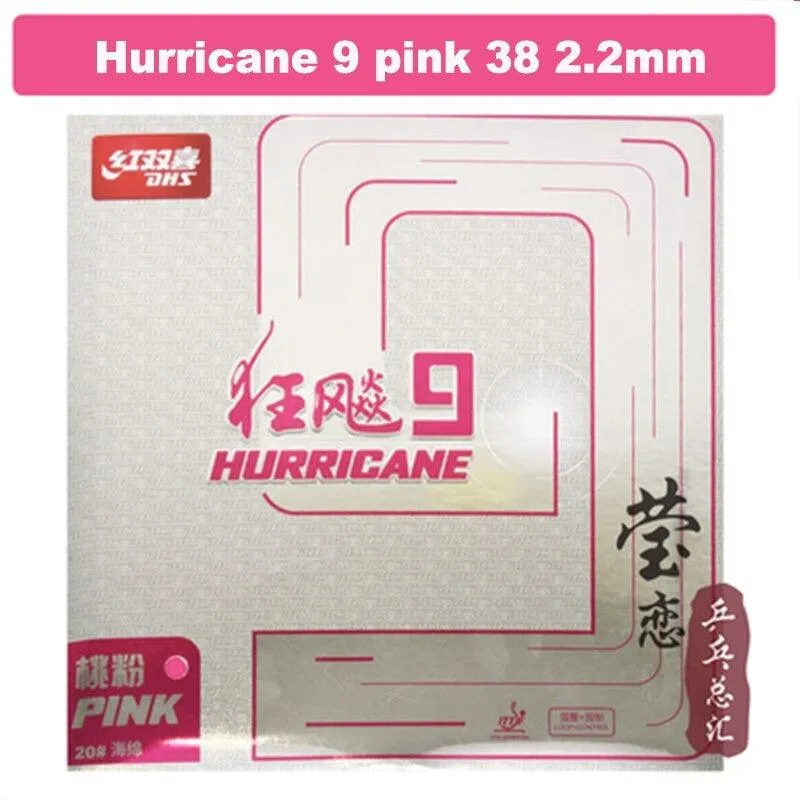 DHS Hurricane 9 Table Tennis Rubber Blue or Pink