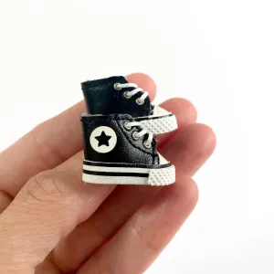 Doll shoes Blythe Doll trainers Black leather High tops