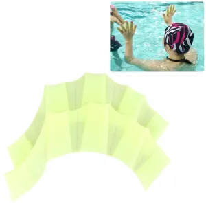 Finger Flexible Silicone Swimming Gloves (Samll Size)(Green)