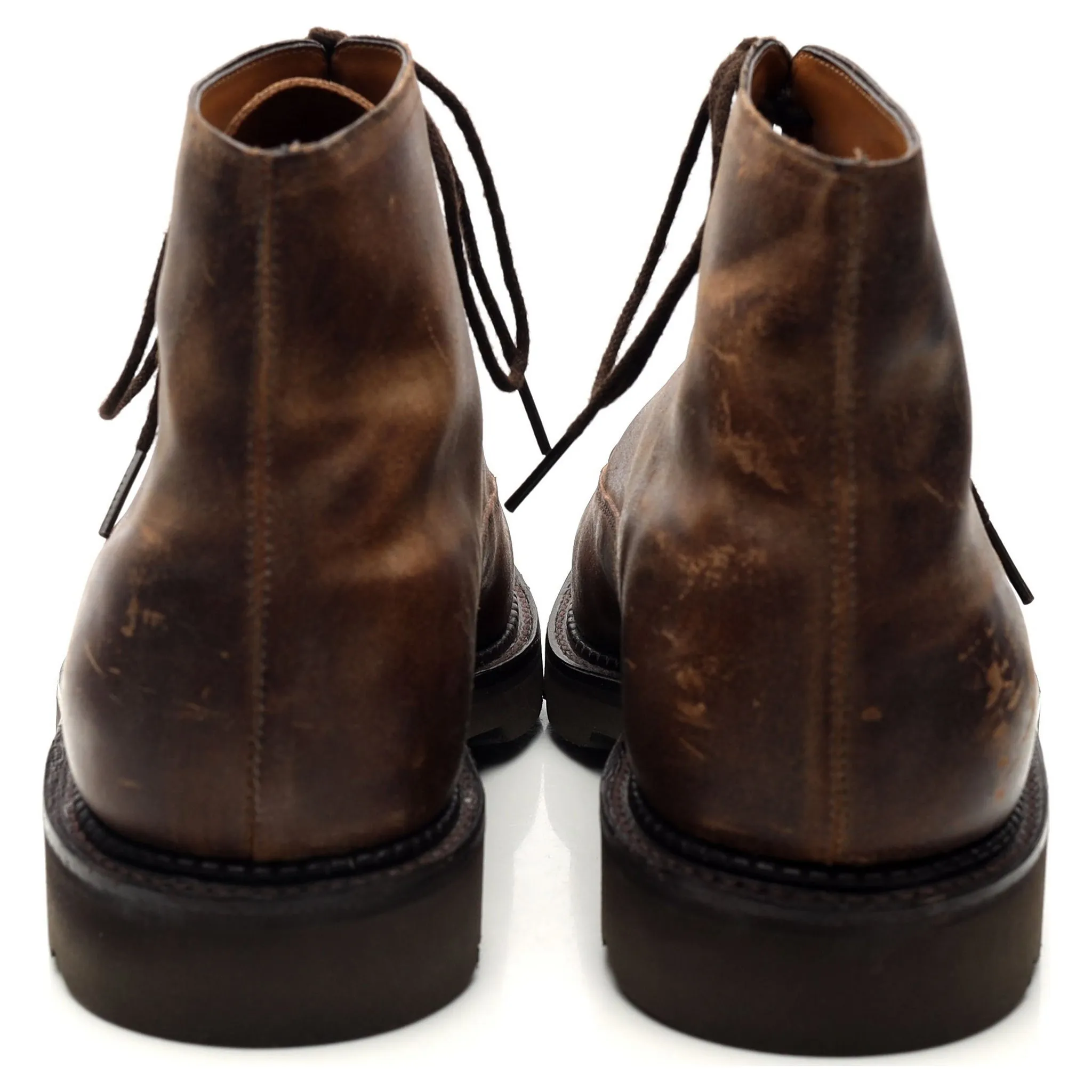 'Forge' Brown Waxed Suede Boots UK 8 E