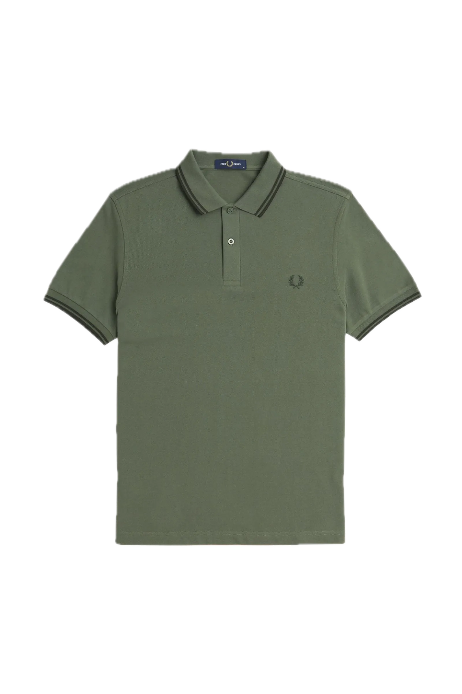 Fred Perry Laurel Green Polo with Dark Green Twin Tipping