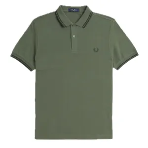 Fred Perry Laurel Green Polo with Dark Green Twin Tipping