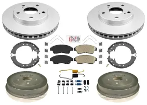 Front Disc Brake Rotors Pads Drums Shoes Springs for Toyota Camry 1992-1999