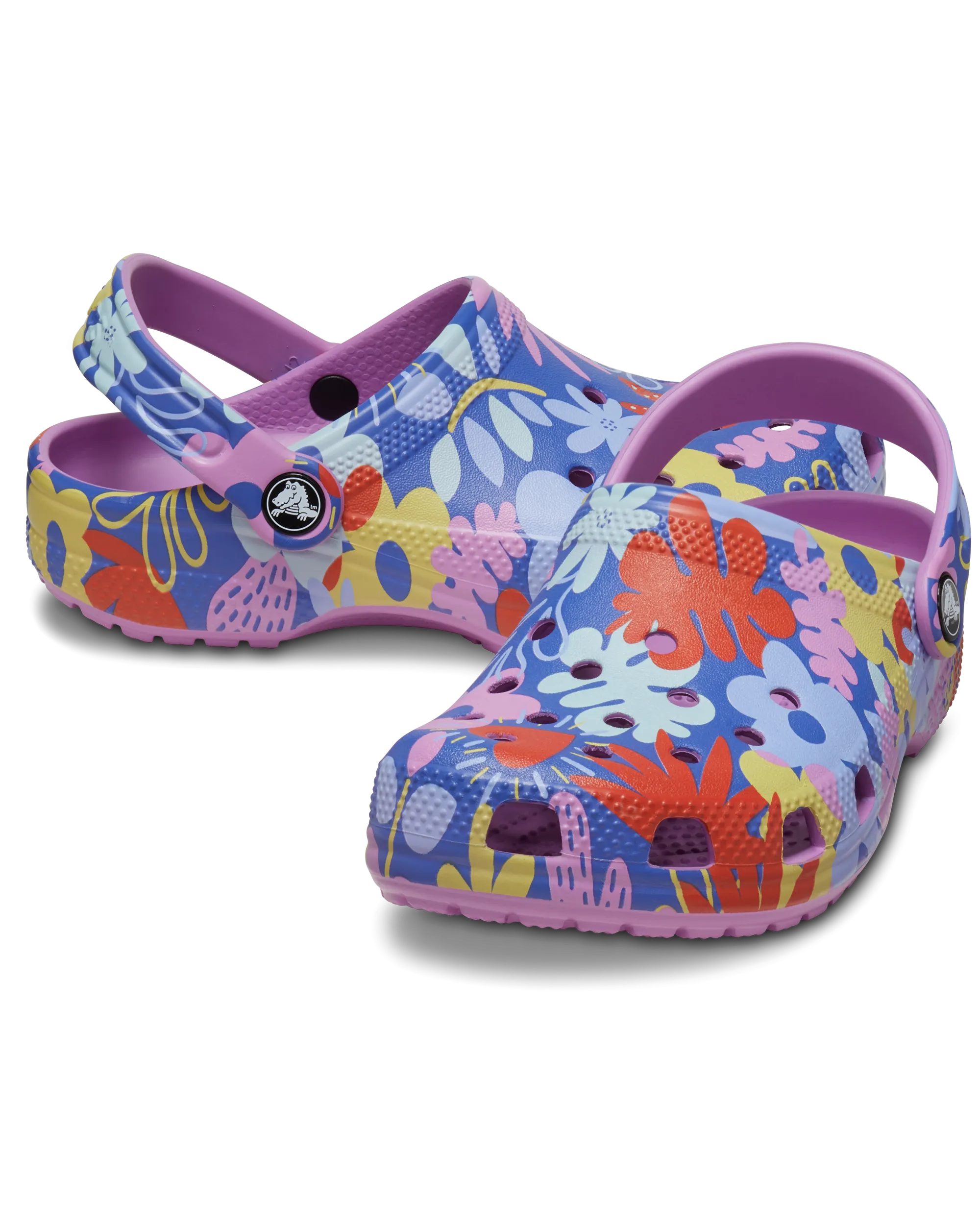 Girls Classic Printed Floral Clog in Bubble