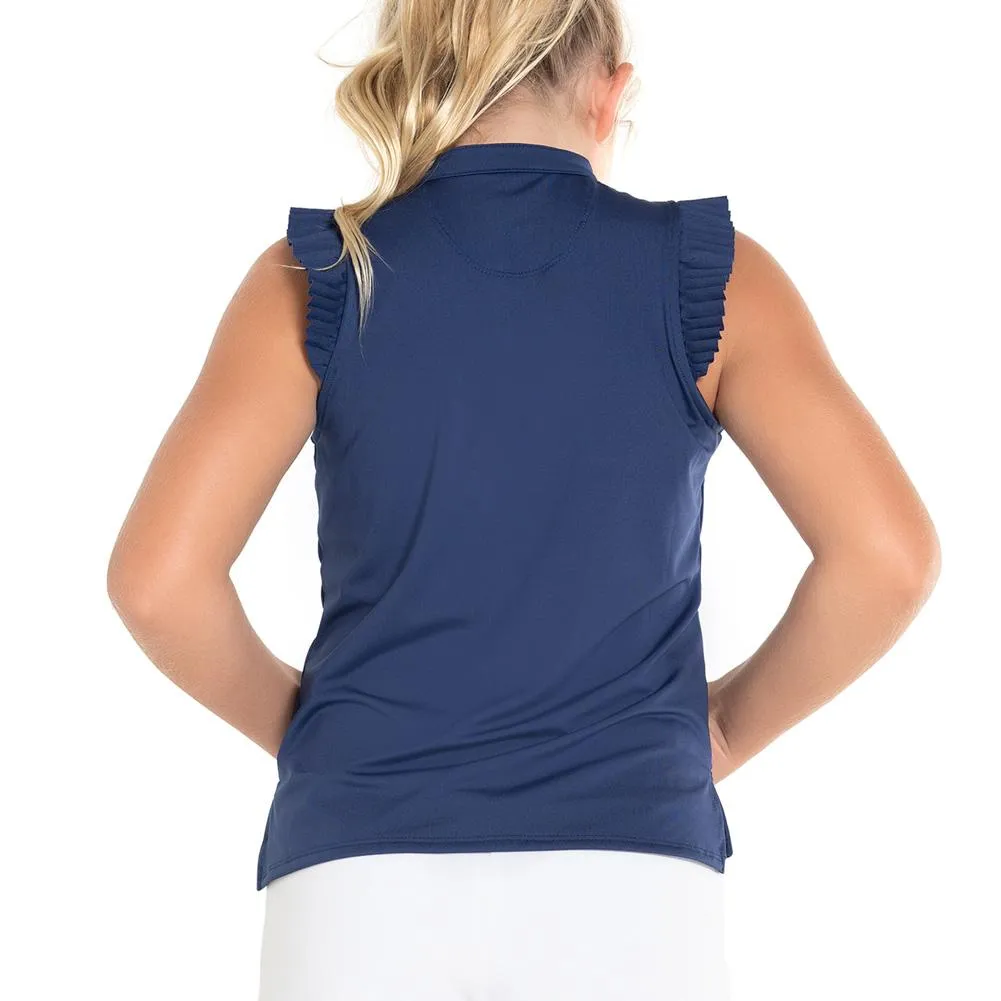 Girl's Pleat Me Up Tennis Tank Navy