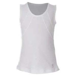 Girls` UV Colors Tennis Tank White