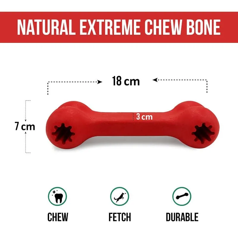 Goofy Tails Classic Bone Interactive Dog Toy | Natural Rubber Chew Toy