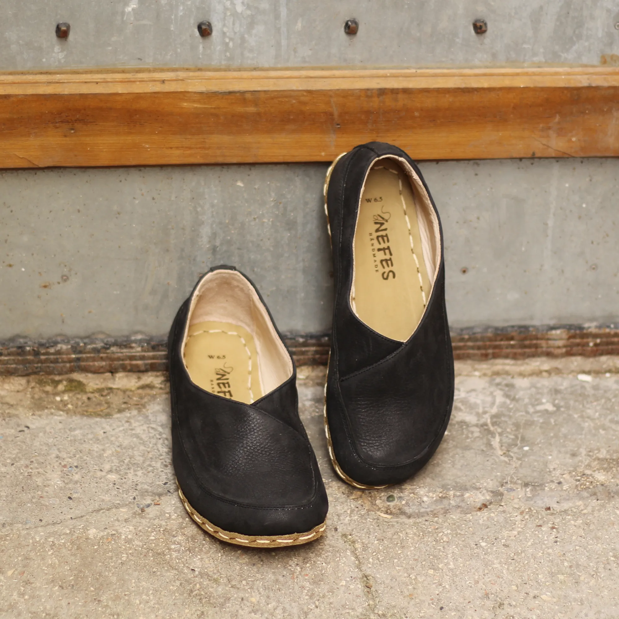 Handmade Barefoot Loafers for Women Black