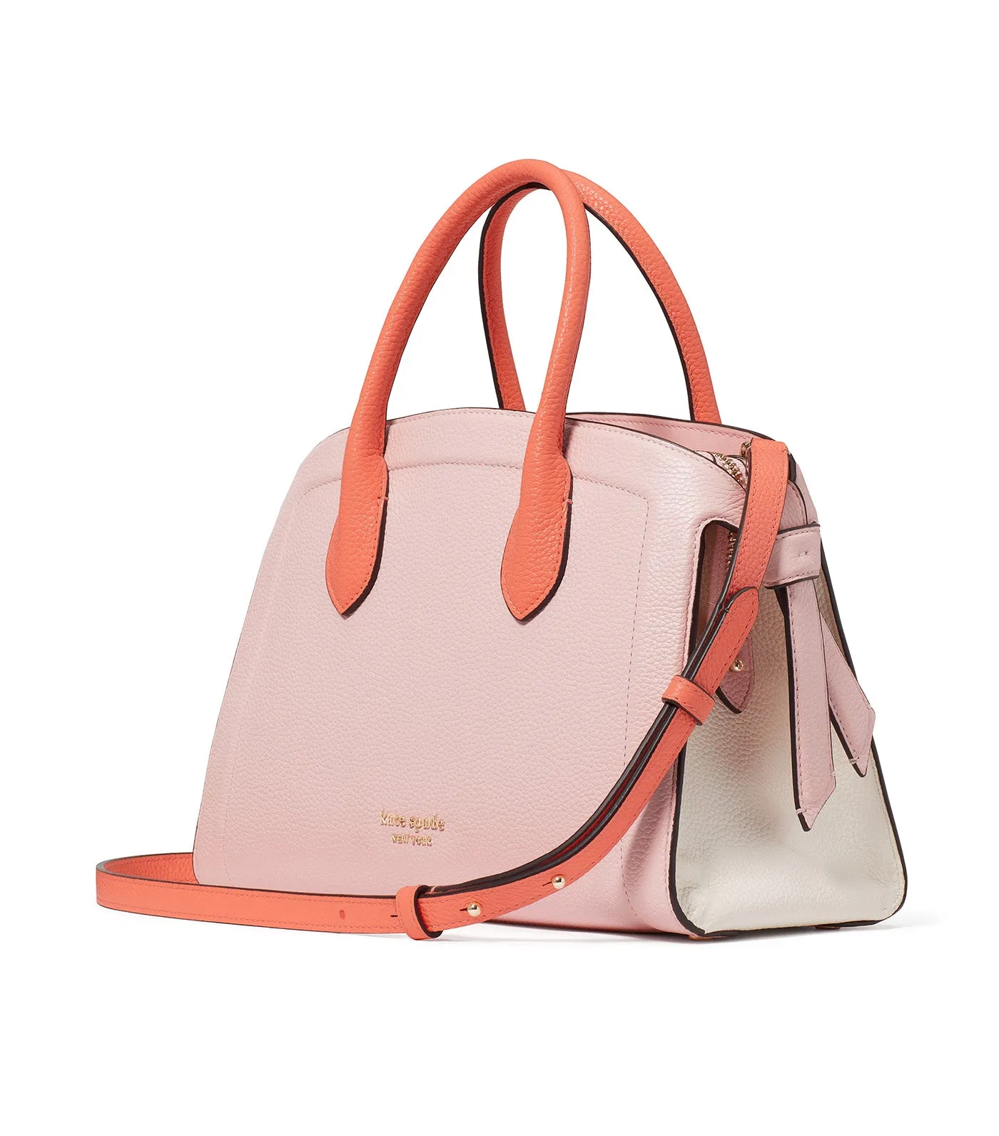 Knott Colorblocked Medium Zip-Top Satchel - Crepe Pink Multi