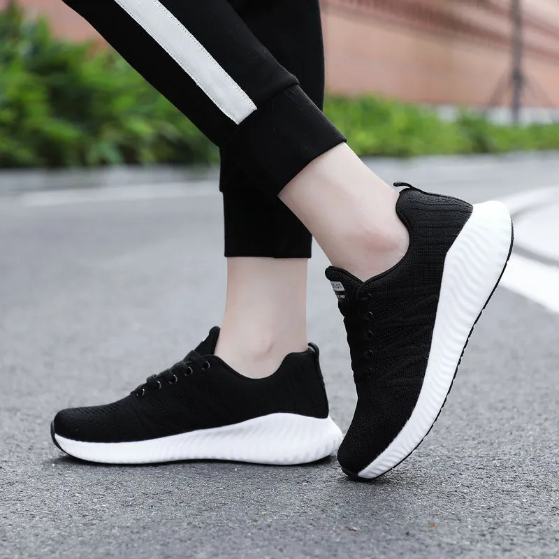 Lace-up Shoes Non-Slip Wear-Resistant Soft Running Shoes Tennis Big Size Breathable Sports Sneakers For Women