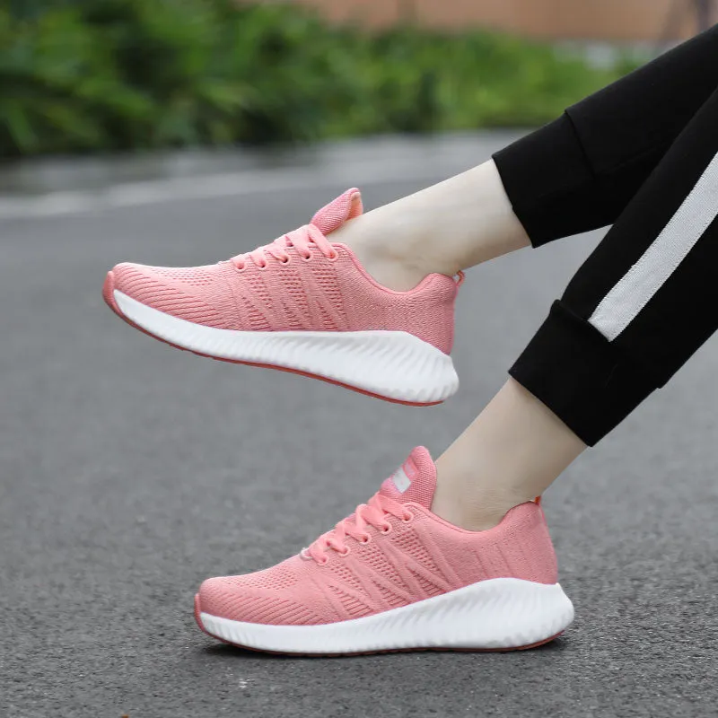 Lace-up Shoes Non-Slip Wear-Resistant Soft Running Shoes Tennis Big Size Breathable Sports Sneakers For Women