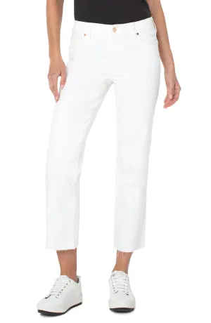 Liverpool Kennedy Crop Straight with Cut Hem Bone White