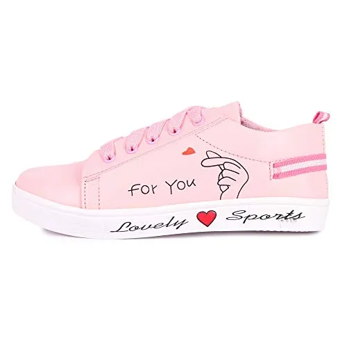 Longwalk Women Casual Sneakers Shoes Pink (7 UK/India 40 Euro)