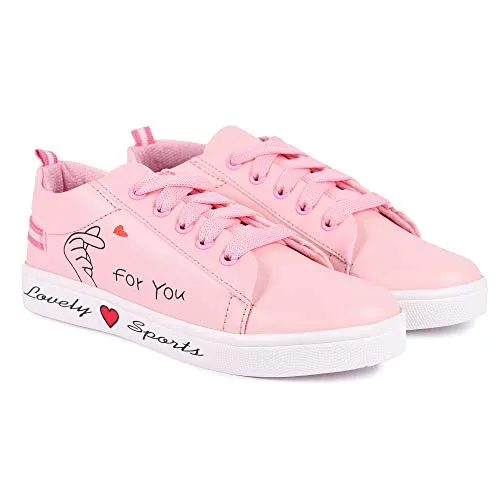 Longwalk Women Casual Sneakers Shoes Pink (7 UK/India 40 Euro)