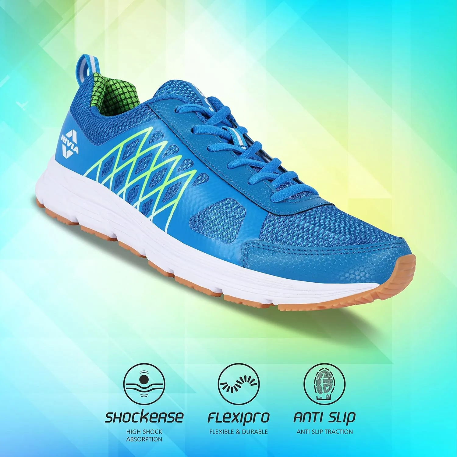 Men Blue Mesh Running Shoes (Blue)