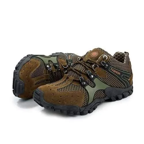 Men Hiking Shoes Suede Mesh Outdoor Sport Running Athletic Sneakers