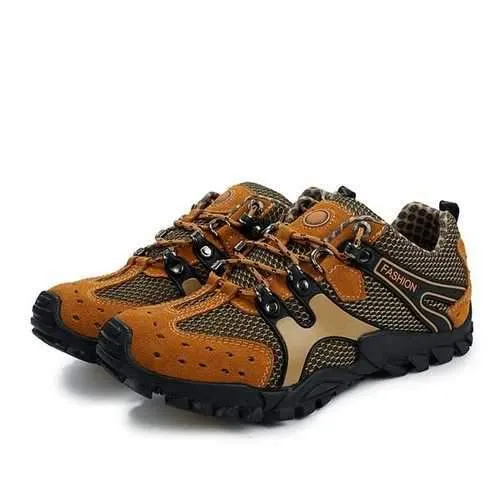 Men Hiking Shoes Suede Mesh Outdoor Sport Running Athletic Sneakers