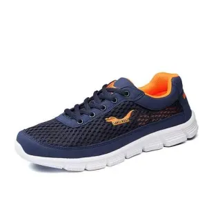 Men Sport Shoes Outdoor Mesh Breathable Comfortable Casual Lace-Up Athletic Shoes