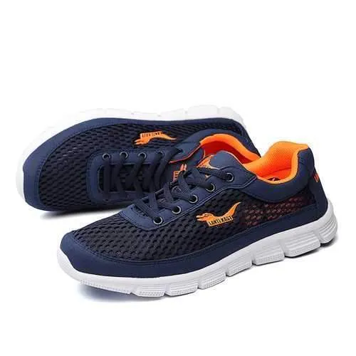 Men Sport Shoes Outdoor Mesh Breathable Comfortable Casual Lace-Up Athletic Shoes