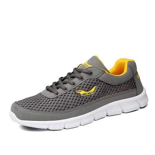 Men Sport Shoes Outdoor Mesh Breathable Comfortable Casual Lace-Up Athletic Shoes