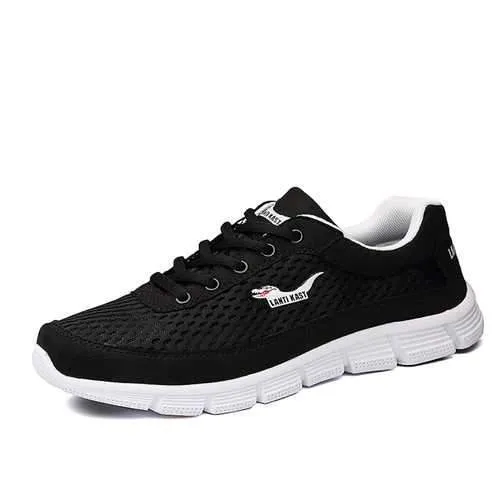 Men Sport Shoes Outdoor Mesh Breathable Comfortable Casual Lace-Up Athletic Shoes