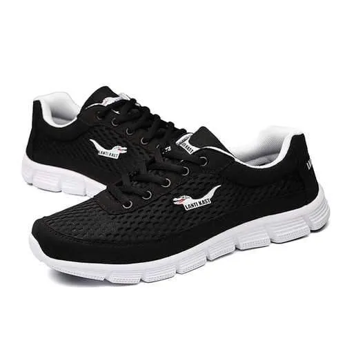 Men Sport Shoes Outdoor Mesh Breathable Comfortable Casual Lace-Up Athletic Shoes