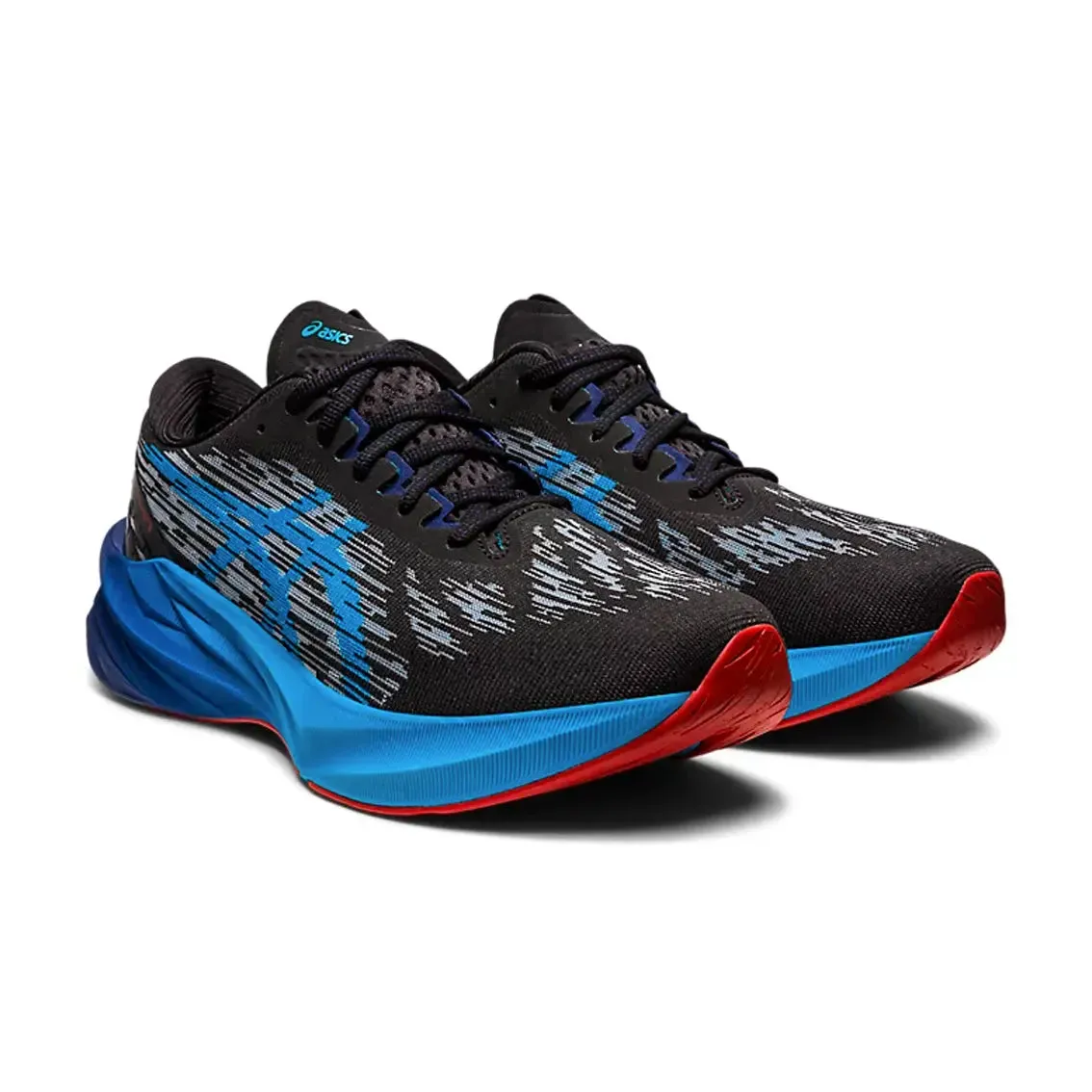 Mens ASICS Novablast 3 - Black / Island Blue