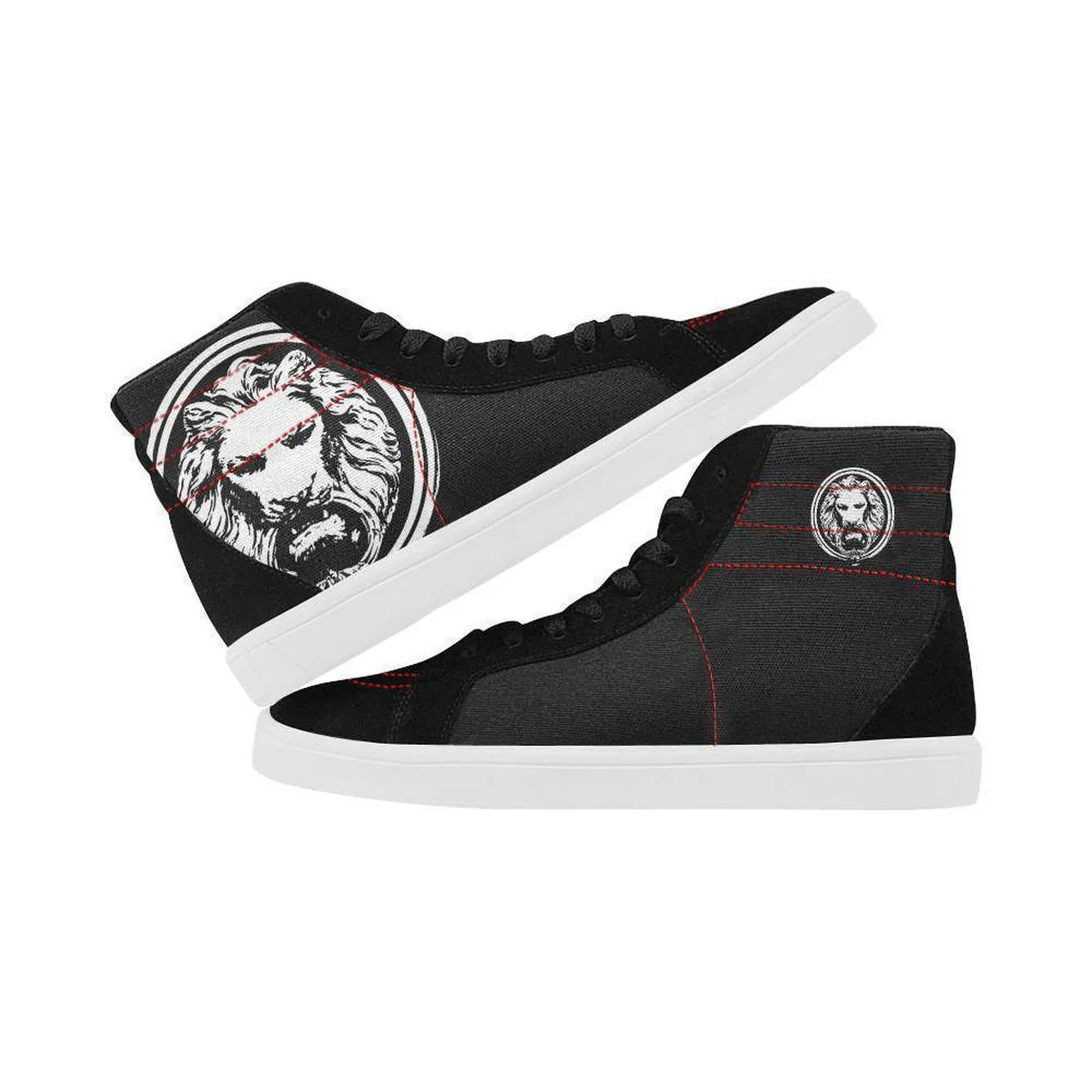 Mens Black Lion Skate Shoes with High Top