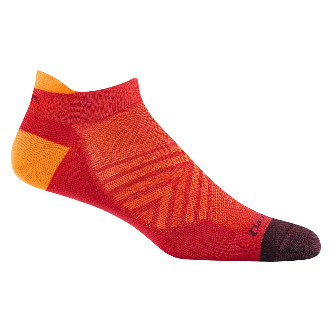 Men's Darn Tough No Show Tab No Cushion Ultra-Lightweight Running Sock Color: Race Red