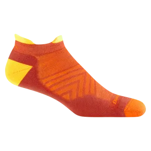 Men's Darn Tough Run No Show Tab Ultra Lightweight Running Sock Color: Lava