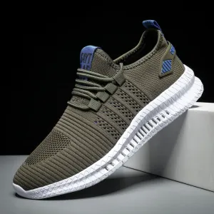 Men's Sneakers Shoes Lightweight Breathable Running Walking Yoga Sports Footwear Soft Sole Lace-up Shoes