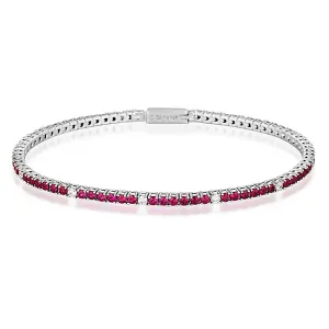 MILESTONE RUBY 2MM TENNIS BRACELET IN SILVER