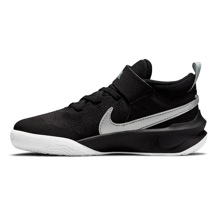 Nike Kid's Team Hustle D 10 Shoes - Black / Metallic Silver / Volt / White