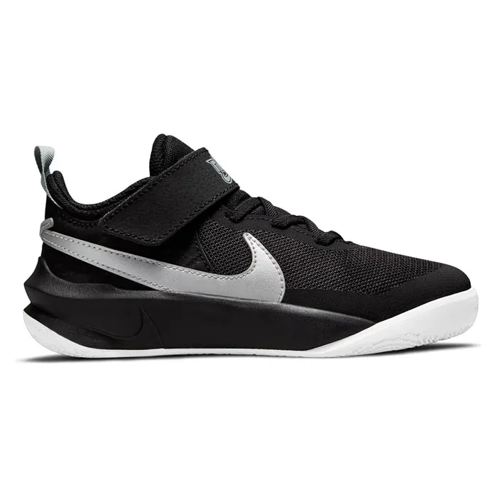 Nike Kid's Team Hustle D 10 Shoes - Black / Metallic Silver / Volt / White