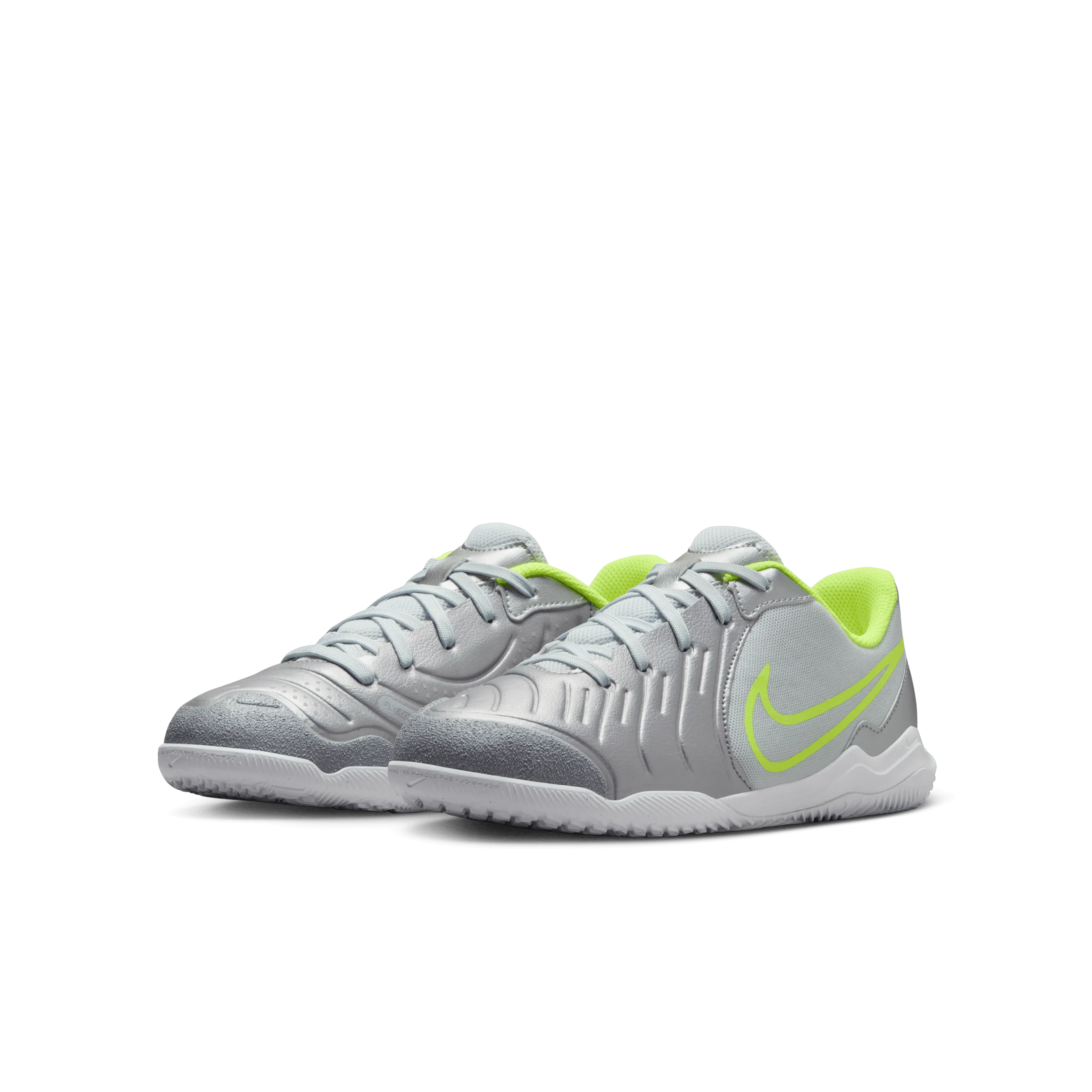 Nike Youth Tiempo Legend 10 Academy IC-Metallic Silver/Black/Volt