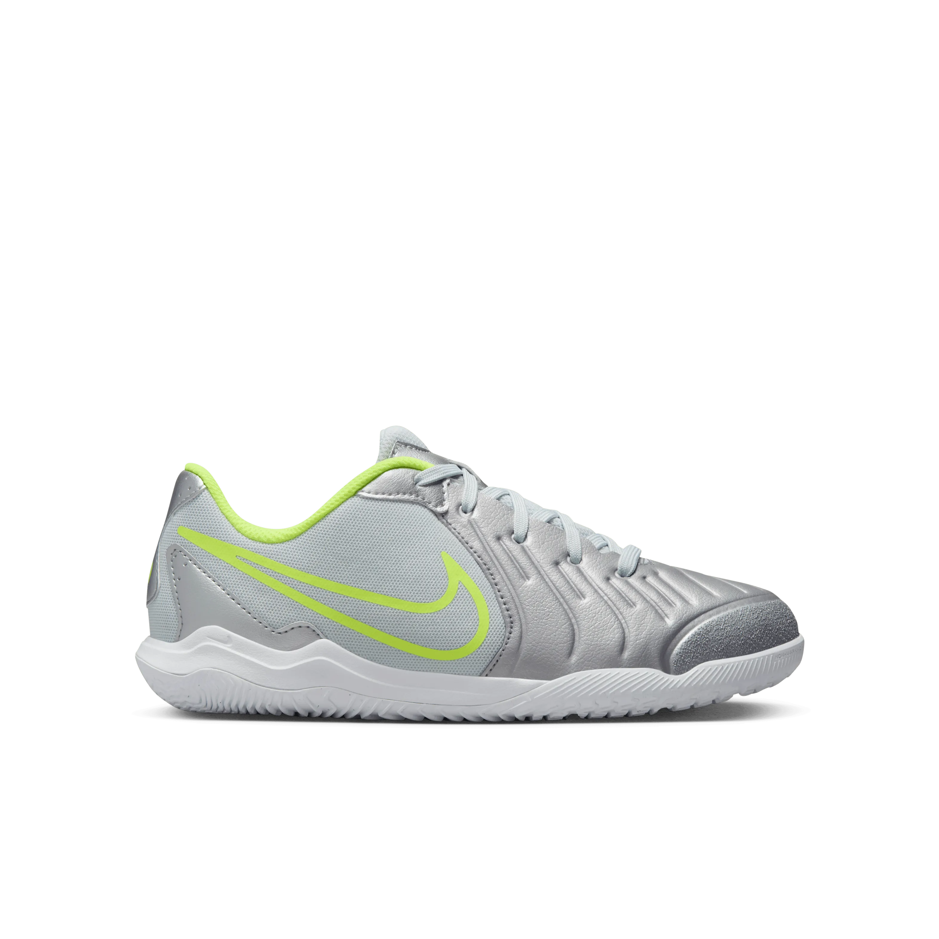 Nike Youth Tiempo Legend 10 Academy IC-Metallic Silver/Black/Volt