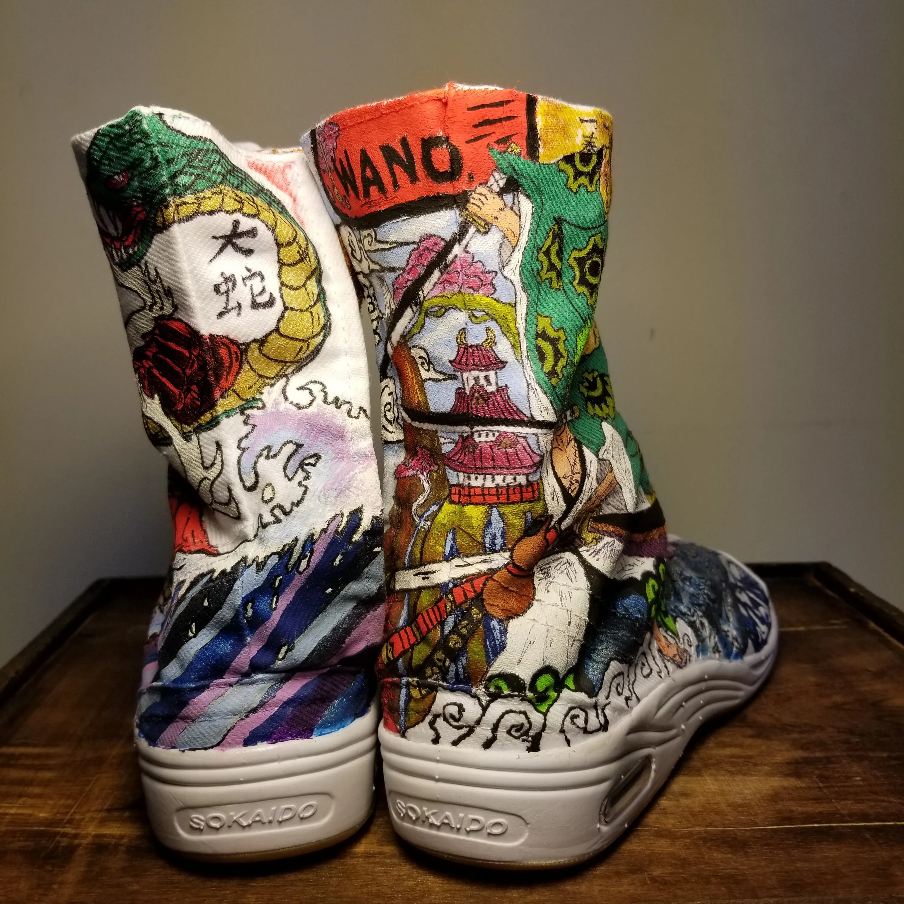 One Piece Wano Arc Custom Art Tabi Shoes USmen 9