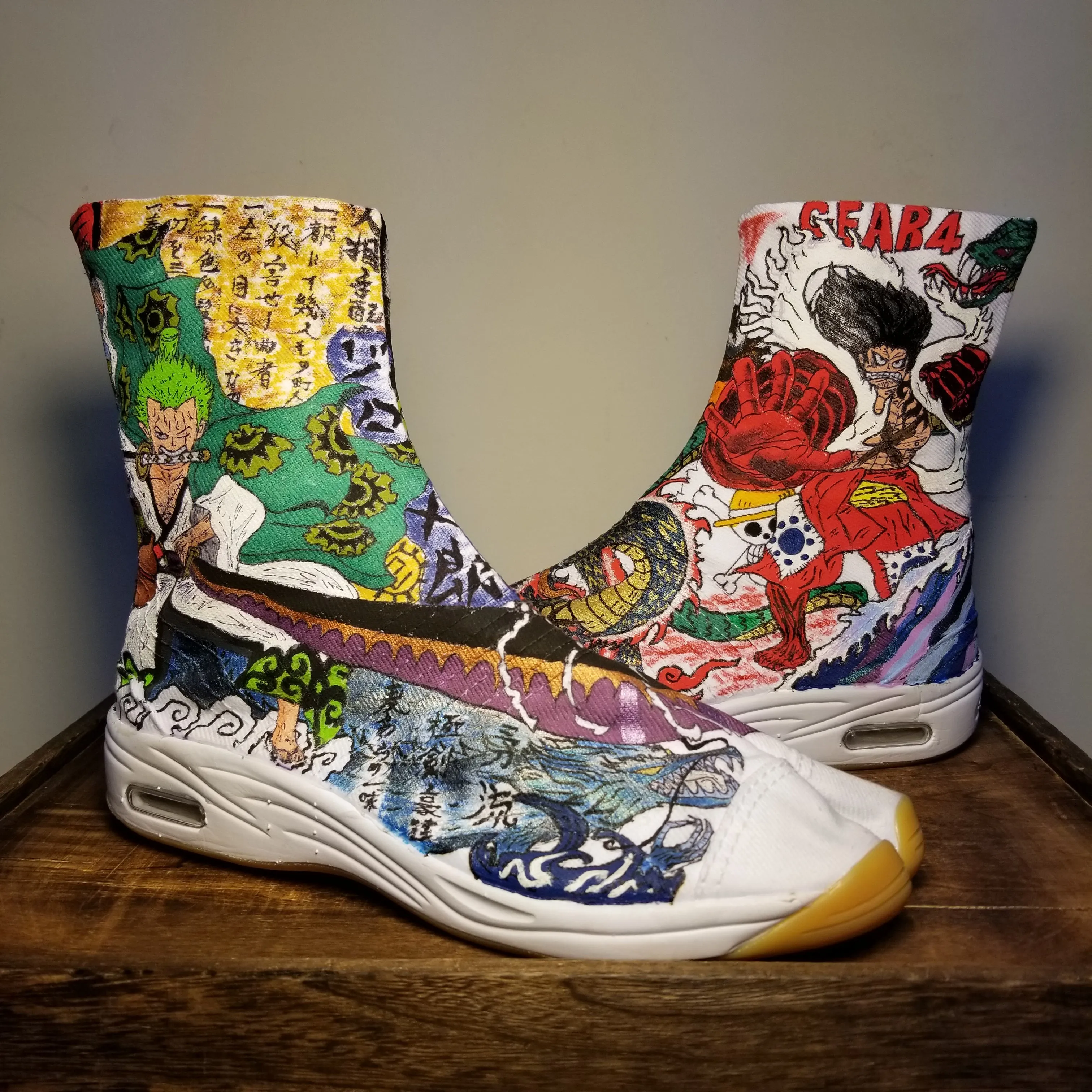 One Piece Wano Arc Custom Art Tabi Shoes USmen 9