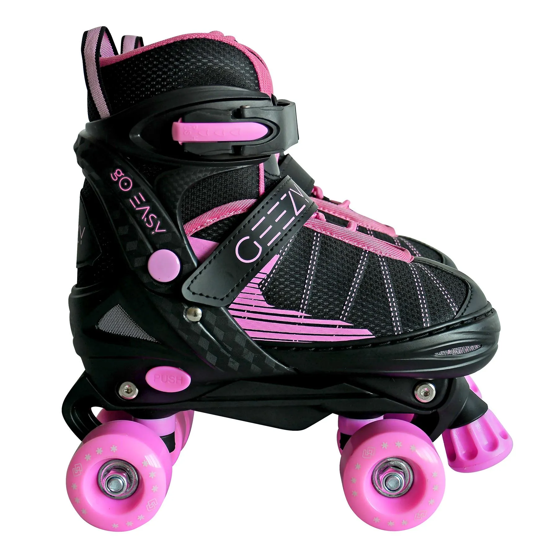 Pink & Black Adjustable Roller Skates