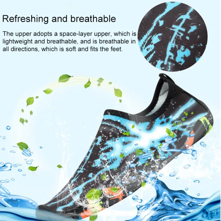 Printed Pattern Non-slip Rubber Thick Bottom Beach Shoes Swimming Shoes Diving Socks for Men, A Pair, Size:41(Black Stripes)