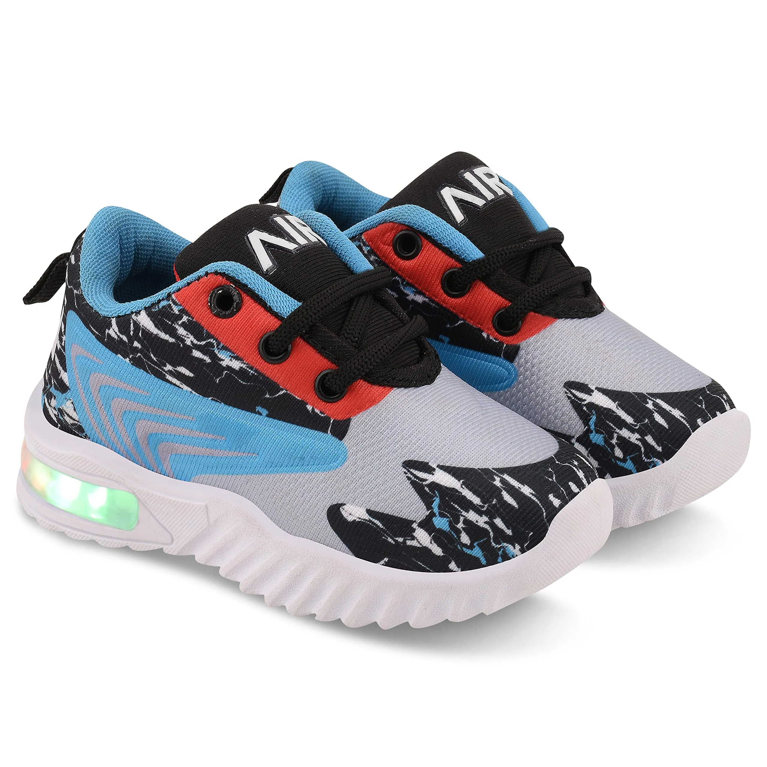 Redburg Led Light Shoes for Kids, for Sports and Casual Wear (Grey-Sky, 2_Years)