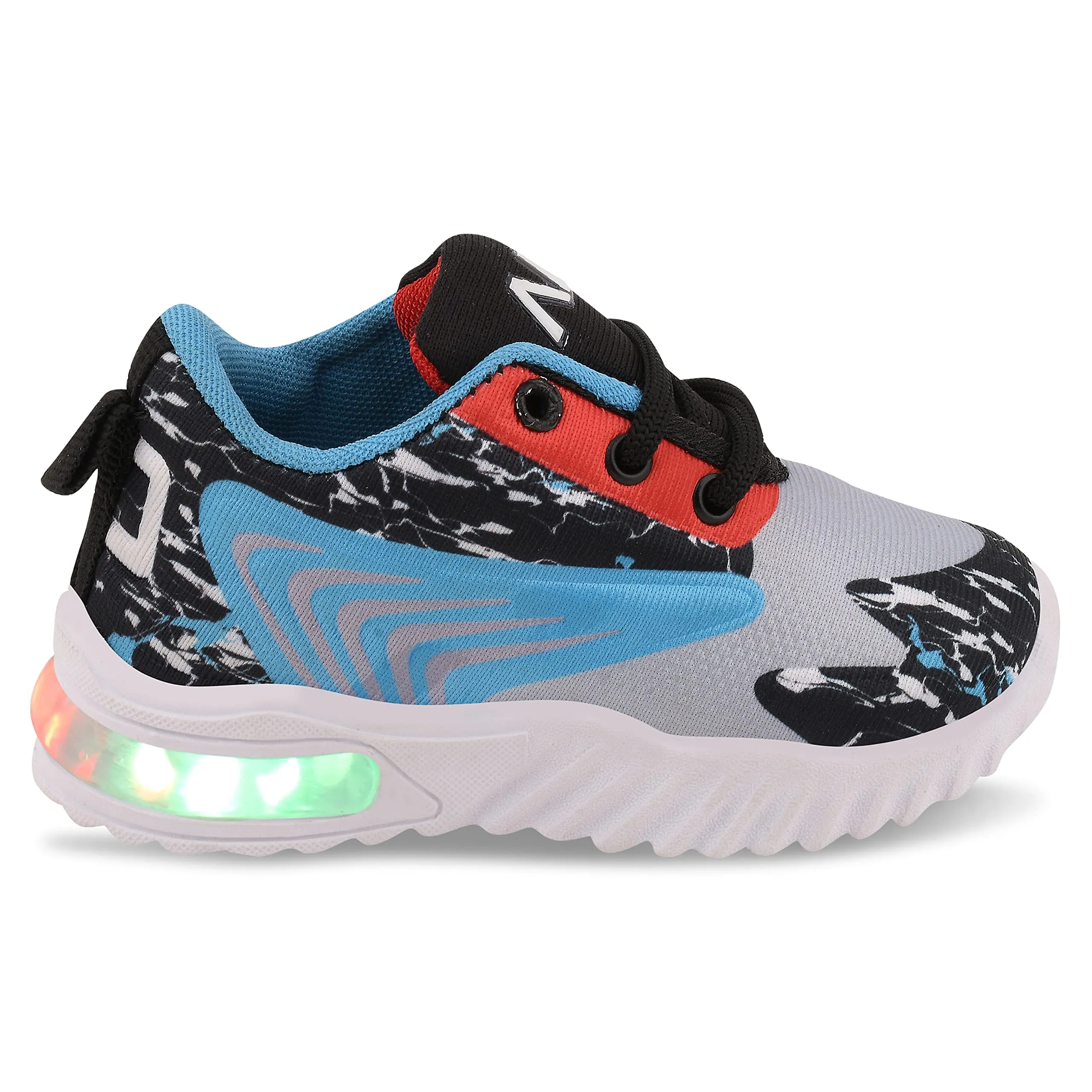 Redburg Led Light Shoes for Kids, for Sports and Casual Wear (Grey-Sky, 2_Years)