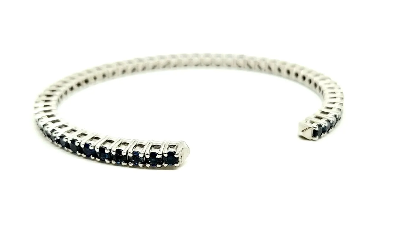 Sapphire Tennis Bangle in 92.5 sterling silver